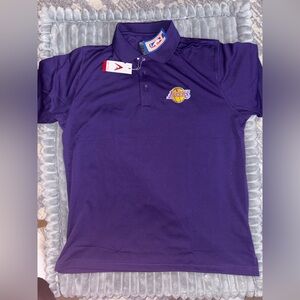 Antigua Purple LAKERS NBA Logo Polo